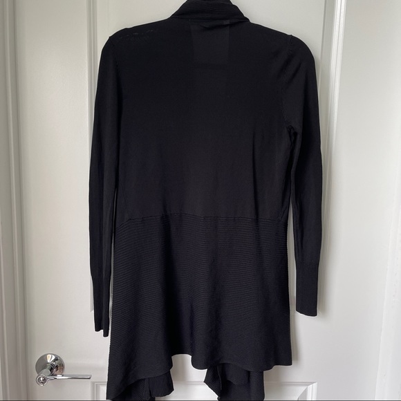 Zara Black Rib Long Sleeve Sweater Cardigan Small - Picture 6 of 7